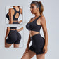 2pcs Seamless Yoga Set with Vest and Shorts