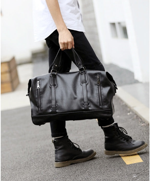 Large-Capacity Leather Handbag for Business & Travel