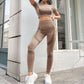 Seamless Striped Short-sleeved Trousers Yoga Suit