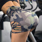 Camouflage Leopard Print Yoga Shorts