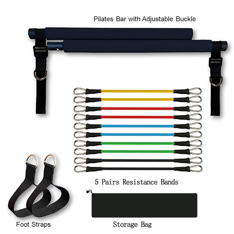 Portable Fitness Bar with Resistance Bands