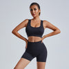 2pcs Seamless Yoga Set with Vest and Shorts