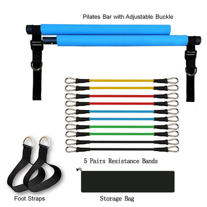 Portable Fitness Bar with Resistance Bands