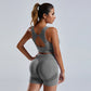 2pcs Seamless Yoga Set with Vest and Shorts